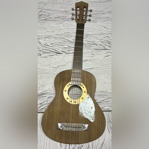 Decorative Wood & Metal Acoustic Guitar, Wall Hanging Musical Decor 36 x 13”